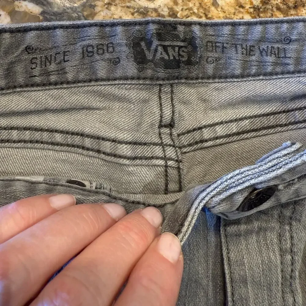 Vans Gray Straight Jeans Boys Size 16 Classic Style